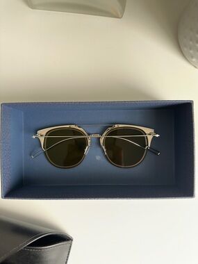 Dior Navy Blue Textured Eyewear Box with Silver Logo